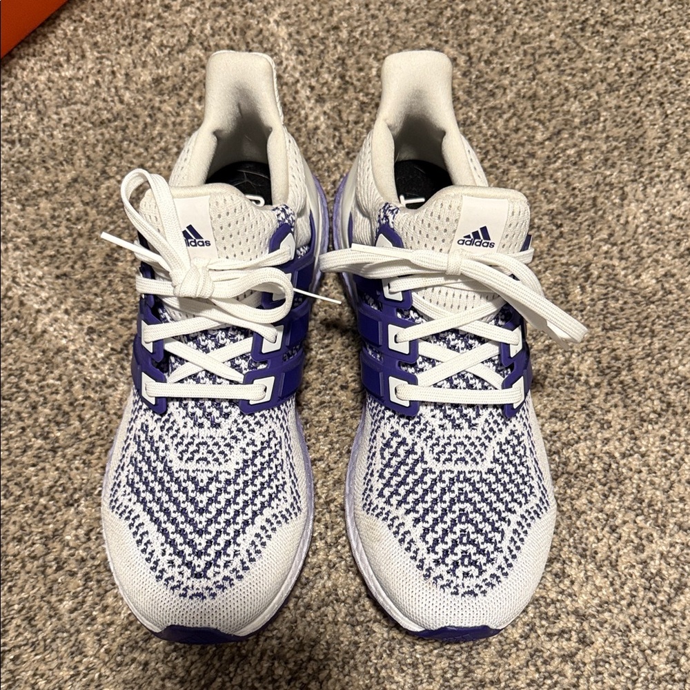 Adidas Ultraboost White and Purple Sneakers
